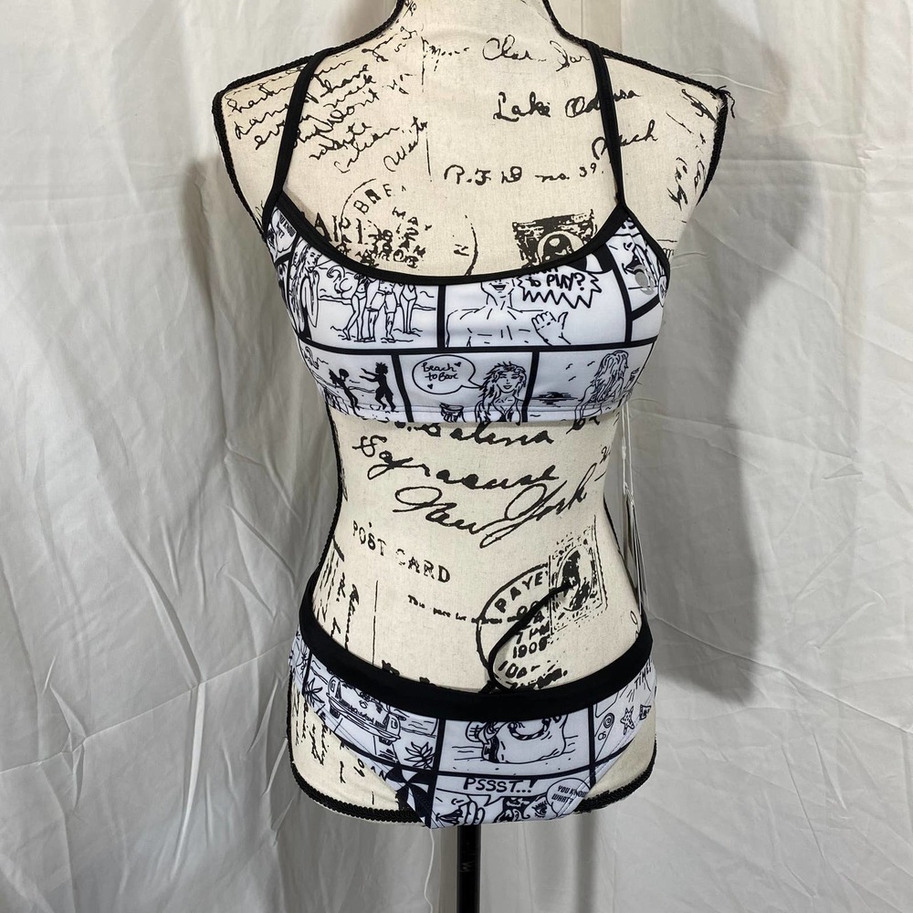 Quint Soul 360 Woman's Cami Top Comic Book Pattern Two Piece Bathing Suit Sz S